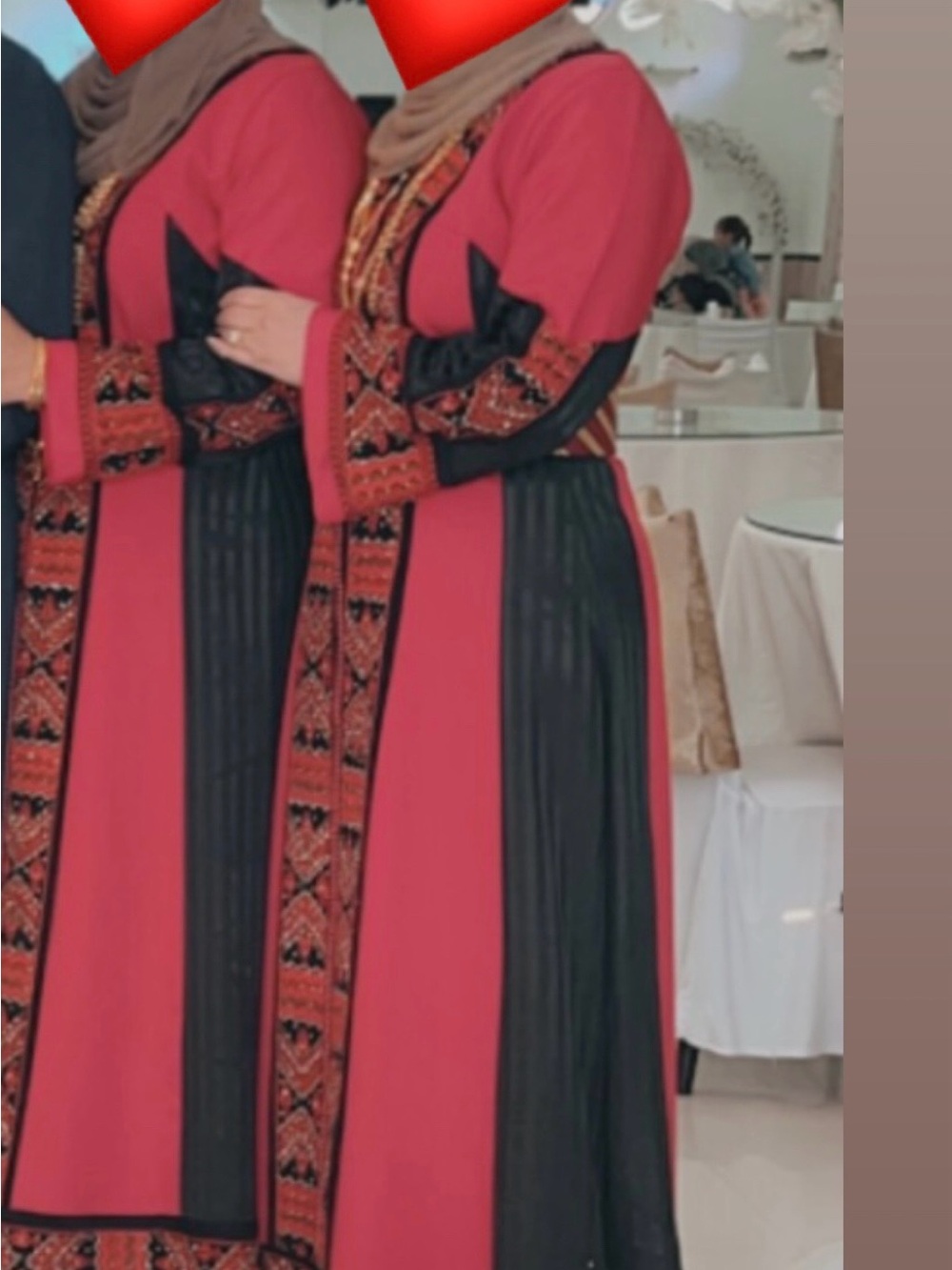 Red & Black Embroidered Women’s Dress